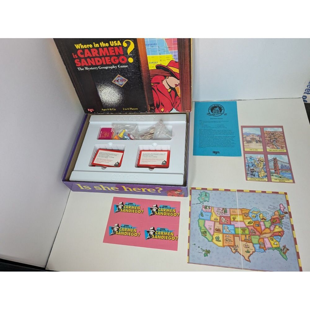 Where in the World USA is Carmen Sandiego? - Vintage Board Game - 100% Complete